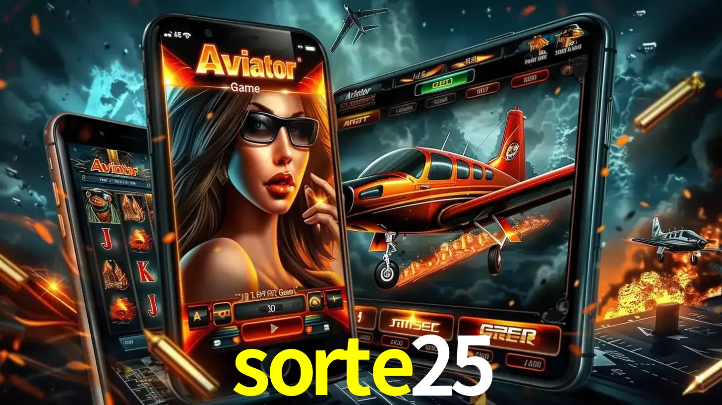 O popular jogo de apostas Aviator exibido em vários celulares e tablets, mostrando a interface emocionante e a ação de voo disponíveis para jogar agora no sorte25.