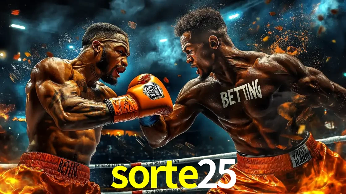 Dois boxeadores em uma luta intensa e explosiva, representando a adrenalina e as oportunidades de apostas em esportes de combate disponíveis na plataforma sorte25.